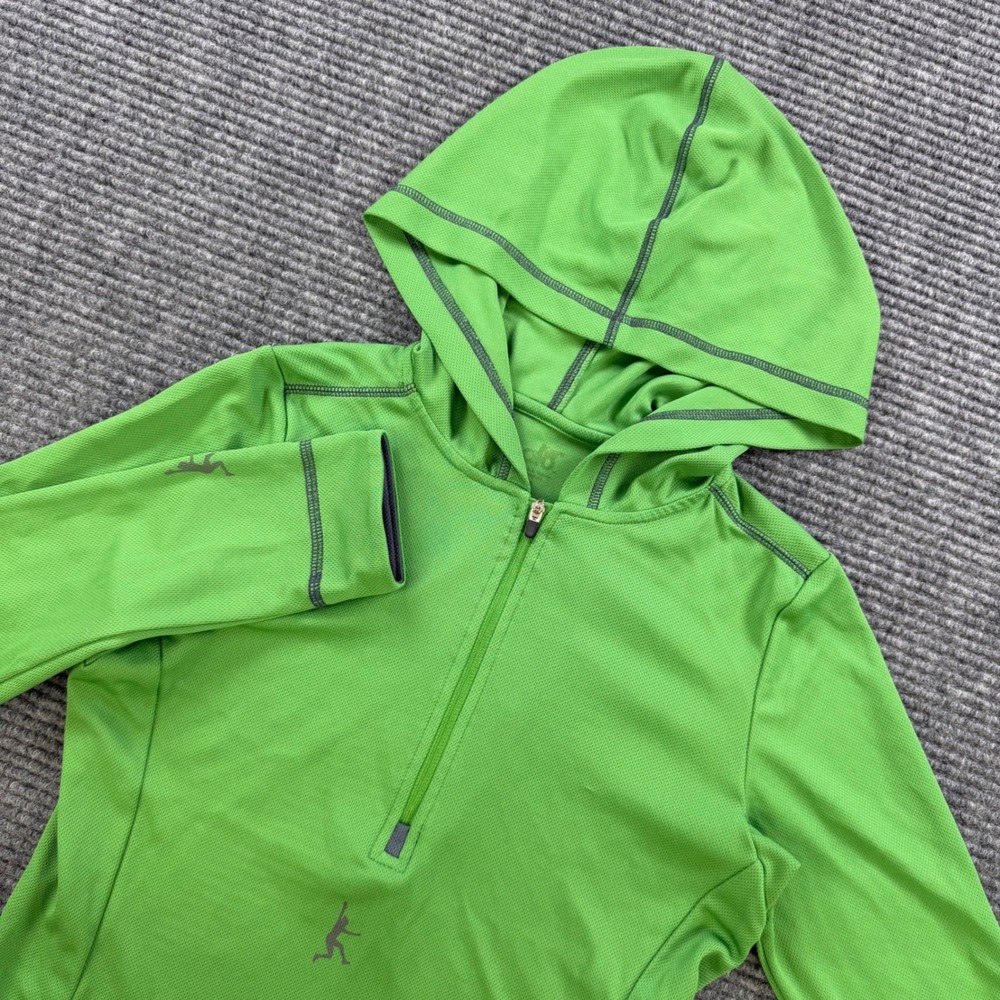 Alo Yoga Half Zip Hoodie Activewear Womens Small Lime Green Climbing Hiking